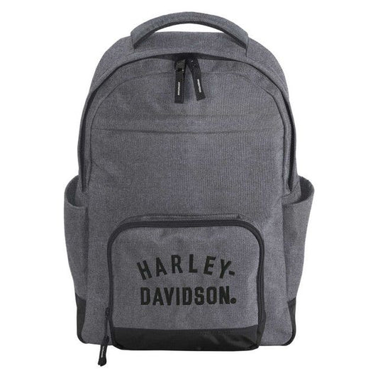 Harley-Davidson® Rugged Twill Water-Resistant Polyester Backpack - Heather Gray