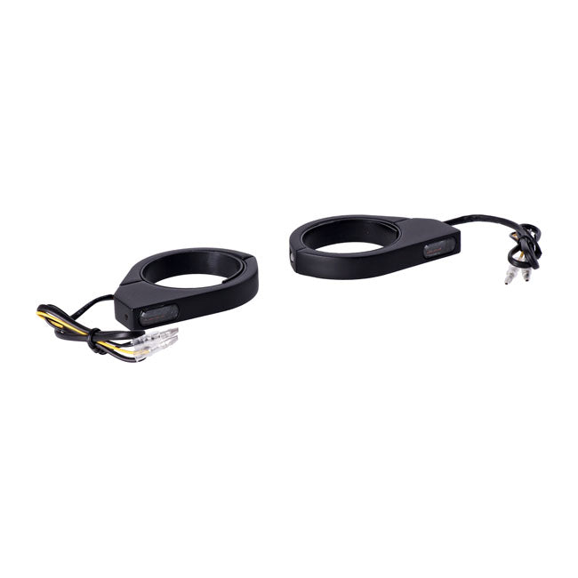 MCS, fork clamp turn signal set. ECE black