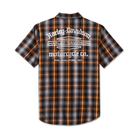 Harley-Davidson® Men's Staple Short Sleeve Shirt - Plaid - Harley Black & Quiet Shade