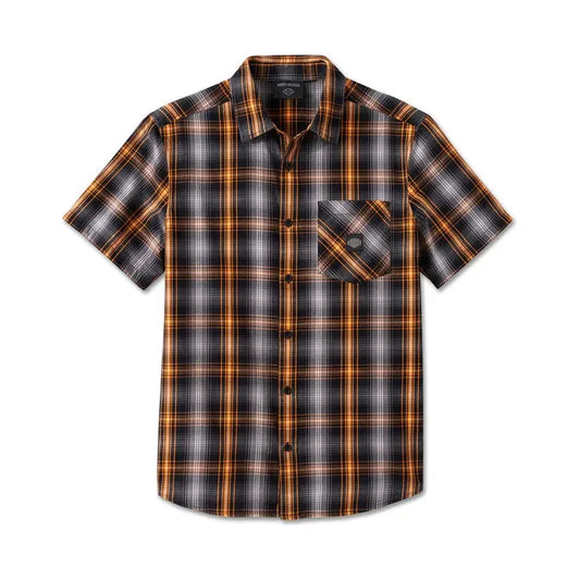 Harley-Davidson® Men's Staple Short Sleeve Shirt - Plaid - Harley Black & Quiet Shade