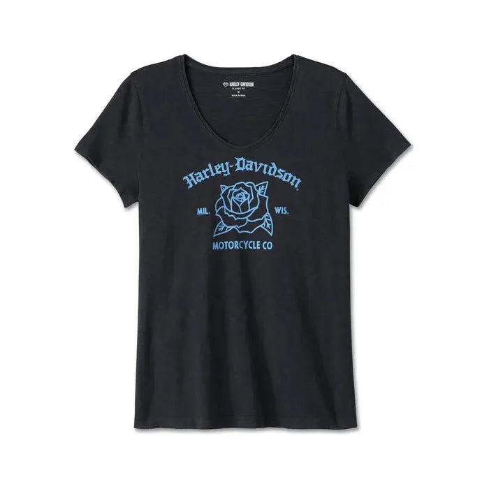 Harley-Davidson® Women's United V-Neck Rosebud Tee