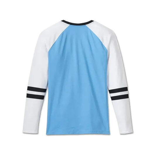 Harley-Davidson® Women's First-Class Long Sleeve Raglan Top - All Aboard & Bright White