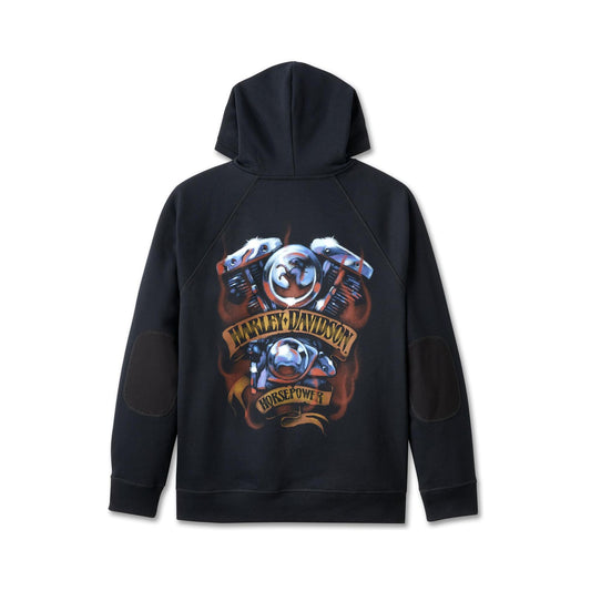 Harley-Davidson® Loaded with Horsepower Raglan Hoodie - Harley Black