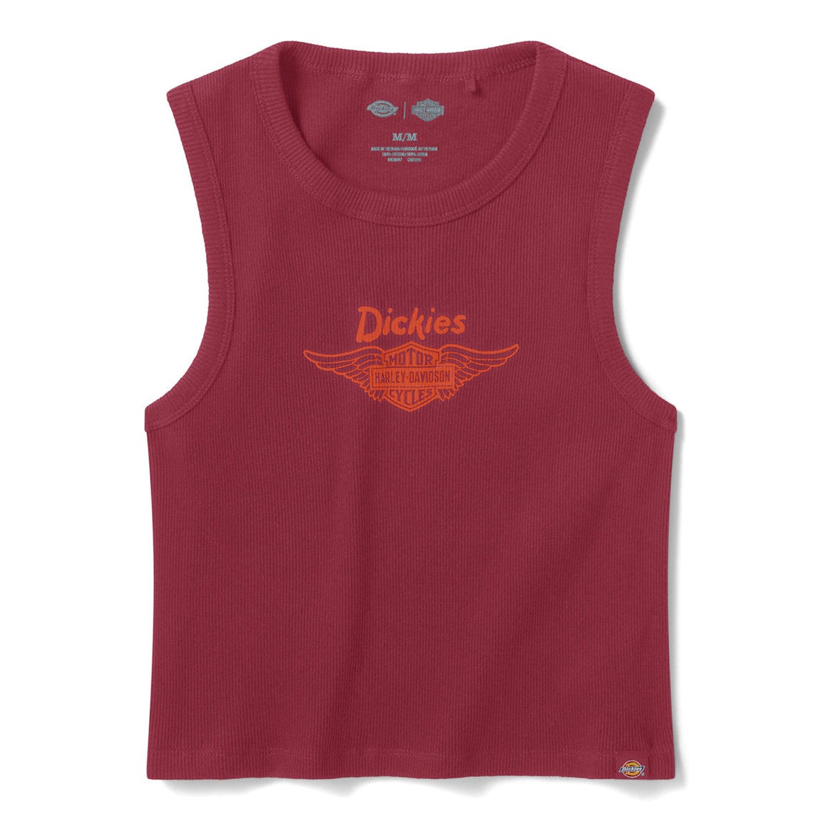 Dickies X H-D® Women's Winged Bar & Shield Ribbed Tank - Tibetan Red