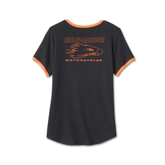 Harley-Davidson® Womens Black Ringer T-Shirt