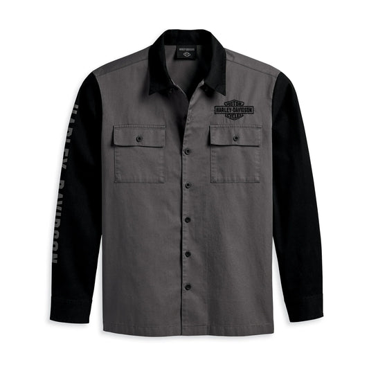 Harley-Davidson® Men's Mechanic Shirt - Colorblocked - Blackened Pearl