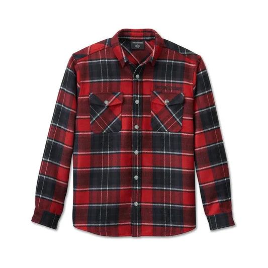 Harley-Davidson® Men's Premium Overshirt - Plaid - Chili Pepper & Sassafrass