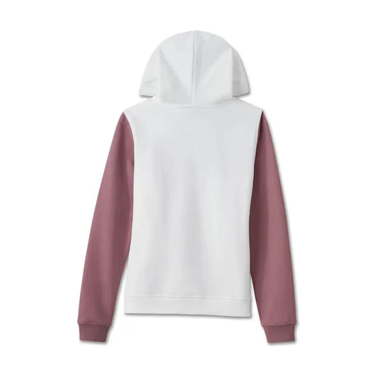 Harley-Davidson® Women's Raglan Hoodie - Colorblock - Cloud Dancer & Wistful Mauve