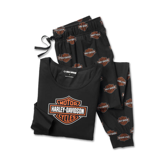 Harley-Davidson® Women's Bar & Shield Long Sleeve Pyjama Set - Harley Black