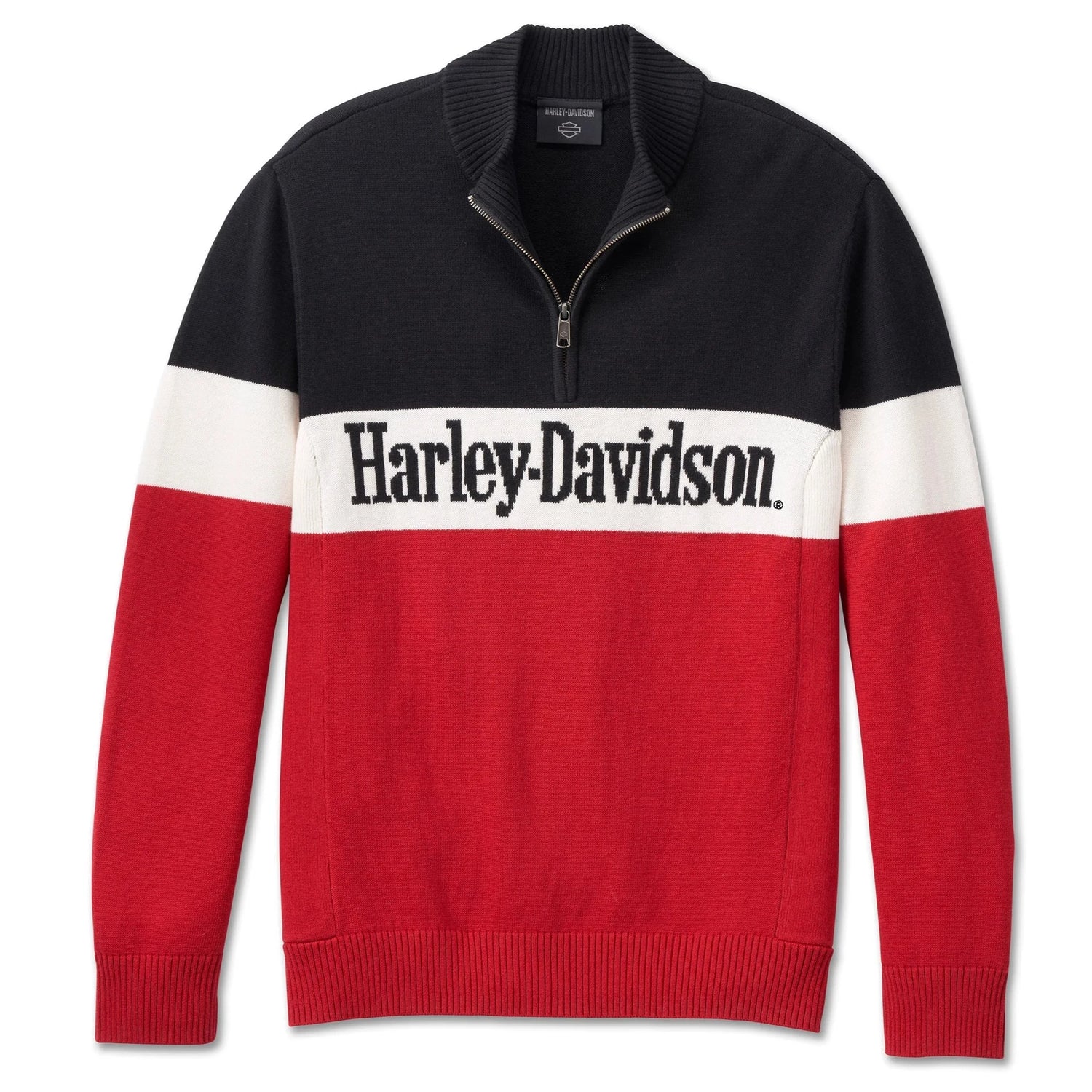Harley-Davidson® Men's Darting 1/4 Zip Sweater Red – LIND