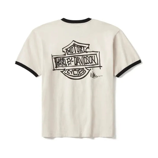 Harley-Davidson® Willie G Sketch Art Ringer Tee - Parchment