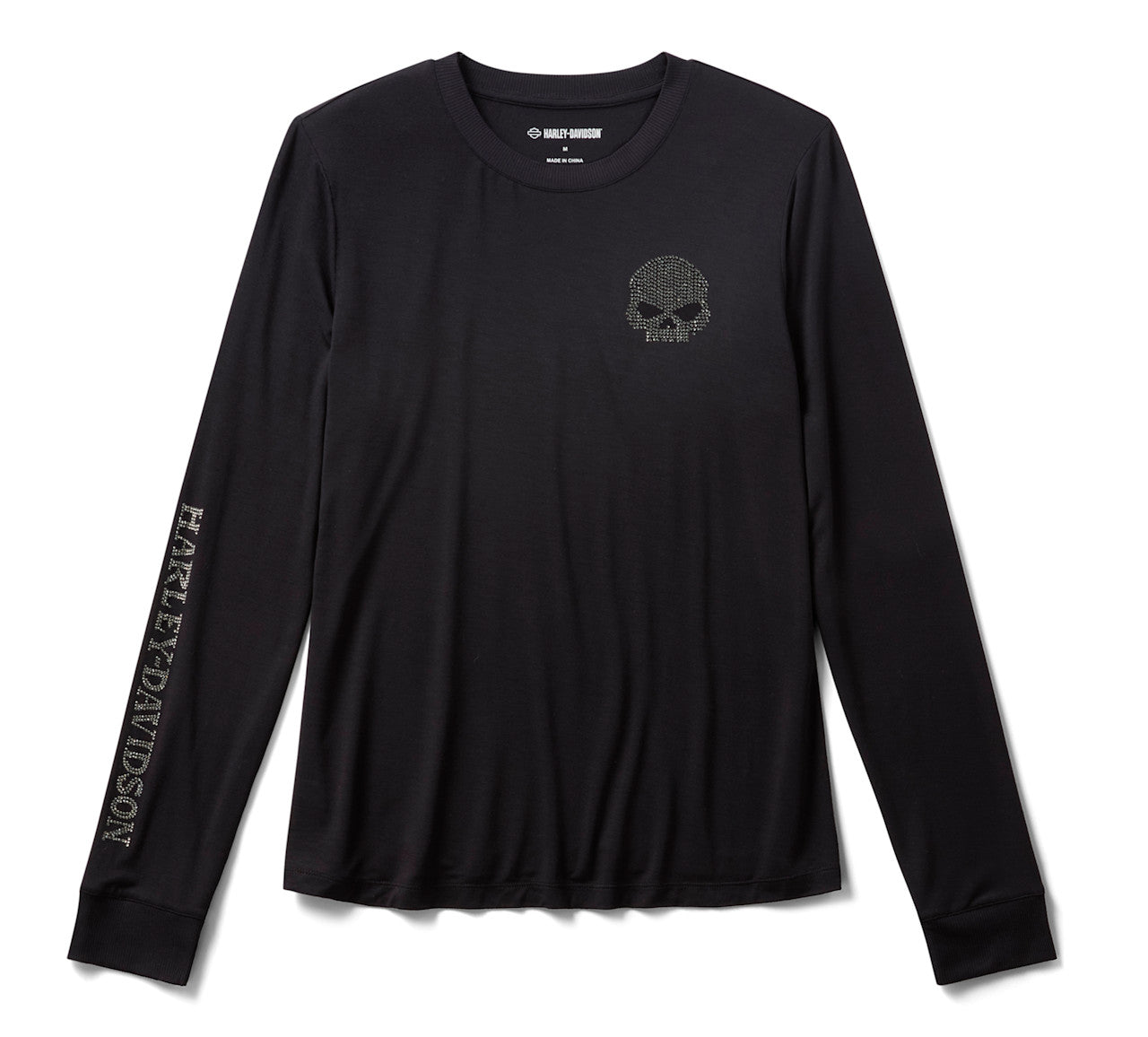 Harley-Davidson® Women's Willie G Skull Bling Long Sleeve - Harley Black