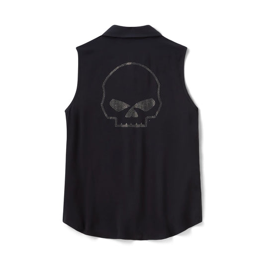 Harley-Davidson® Women's Willie G  Skull Bling Sleeveless - Harley Black