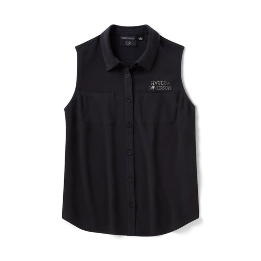 Harley-Davidson® Women's Willie G  Skull Bling Sleeveless - Harley Black