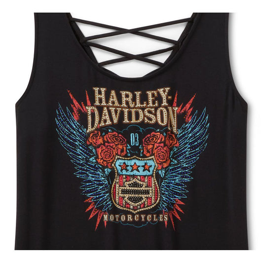 Harley-Davidson® Women's Bling H-D Road Trip Laced Back Tank