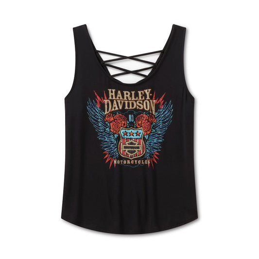 Harley-Davidson® Women's Bling H-D Road Trip Laced Back Tank