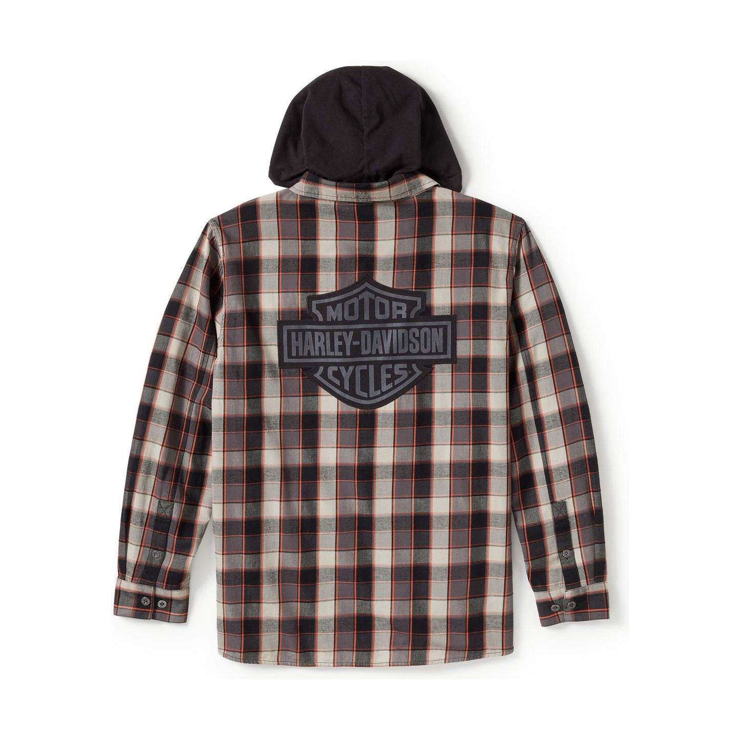 Harley-Davidson® Men's Metal Bound Long Sleeved Shirt - Plaid Harley Black & Ghost Grey