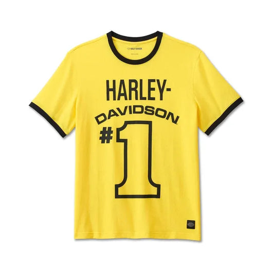 Harley-Davidson® Men's #1 Racing Mesh Ringer Tee - Dandelion