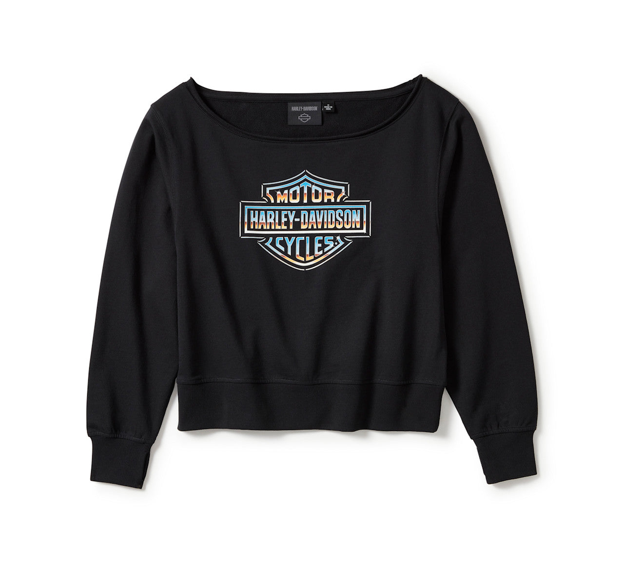 Harley-Davidson® Women's Chrome Evo Off The Shoulder Crew - Harley Black