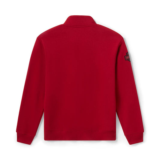 Harley-Davidson® Men's H-D Essential 1/4 Zip Pullover Fleece - Harley Deep Red