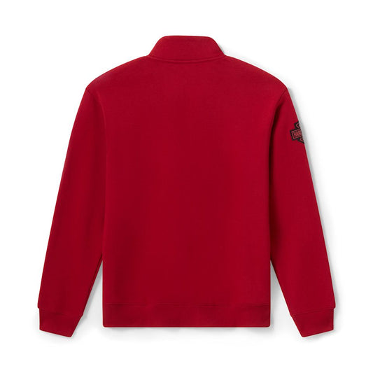 Harley-Davidson® Men's H-D Essential 1/4 Zip Pullover Fleece - Harley Deep Red