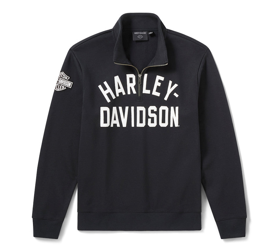 Harley-Davidson® Men's H-D Essential 1/4 Zip Pullover Fleece - Harley Black