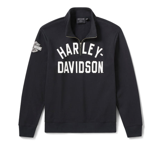 Harley-Davidson® Men's H-D Essential 1/4 Zip Pullover Fleece - Harley Black