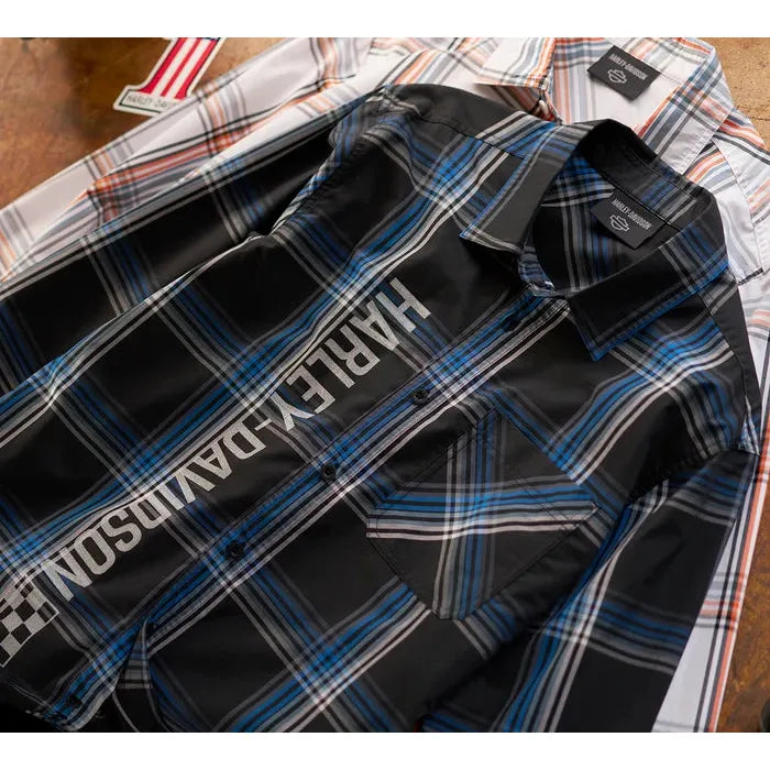 Harley-Davidson® Men's The Bagger Long Sleeve Shirt - Black Plaid