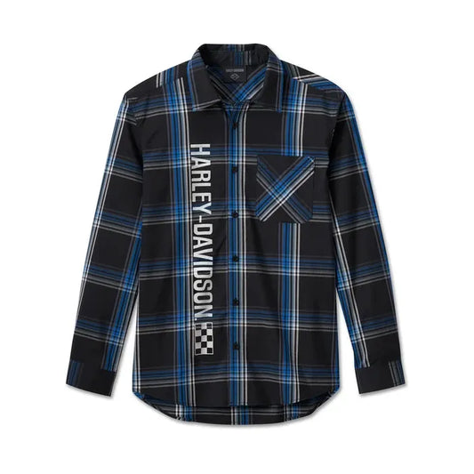 Harley-Davidson® Men's The Bagger Long Sleeve Shirt - Black Plaid