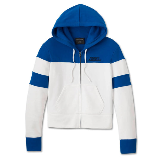 Harley-Davidson® Women's Blue Blazes Cropped Hoodie