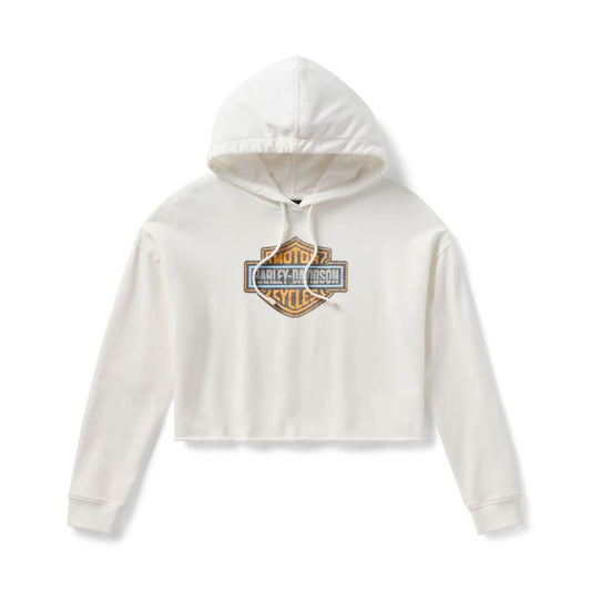 Harley-Davidson® Women's Chrome Evo Bar & Shield Cropped Pull Over Hoodie