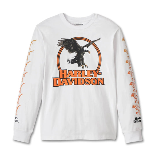 Harley-Davidson® Men's Rising Eagle Long Sleeve Tee - Bright White
