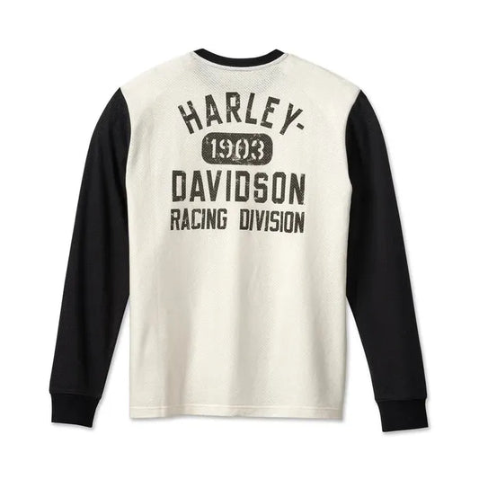 Harley-Davidson® Men's Racing Tee - Colorblocked - Cloud Dancer