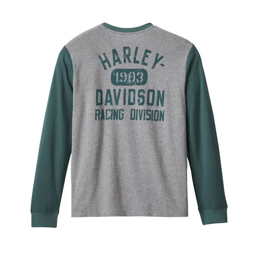 Harley-Davidson® Men's Racing Tee - Colorblocked - Heather Grey