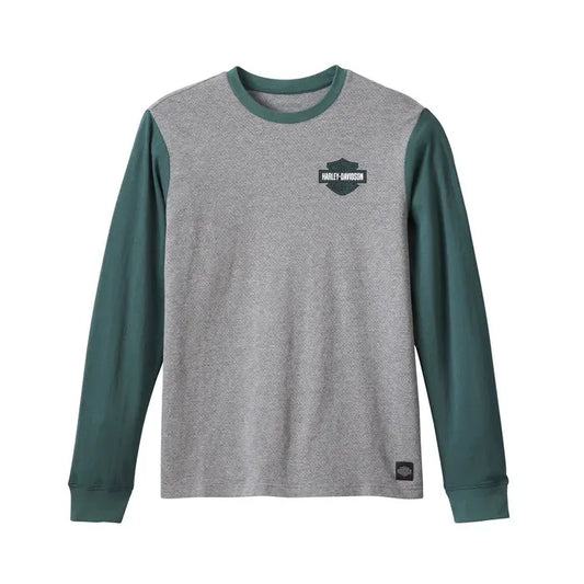 Harley-Davidson® Men's Racing Tee - Colorblocked - Heather Grey