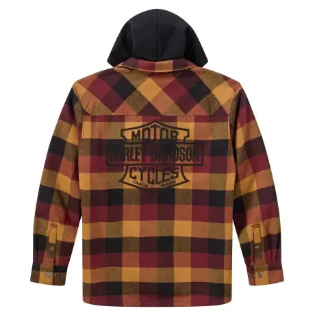 Harley-Davidson® Men's Shirt Jacket, American Classic Hooded Brown/Black