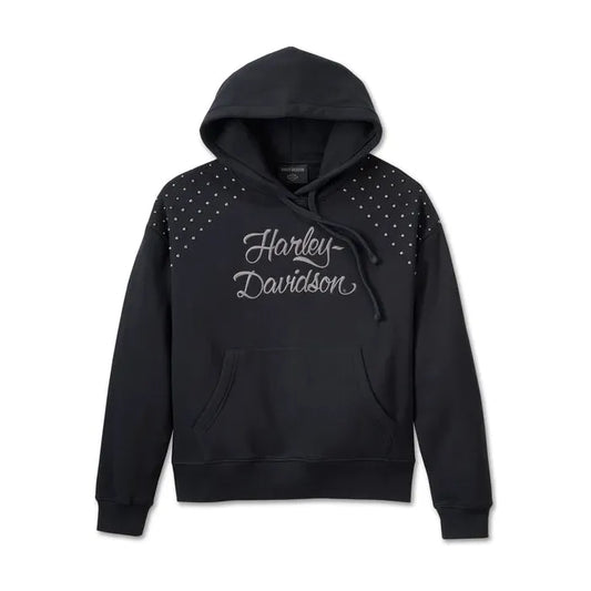 Harley-Davidson® Women's Studded Out Pull Over Hoodie - Harley Black