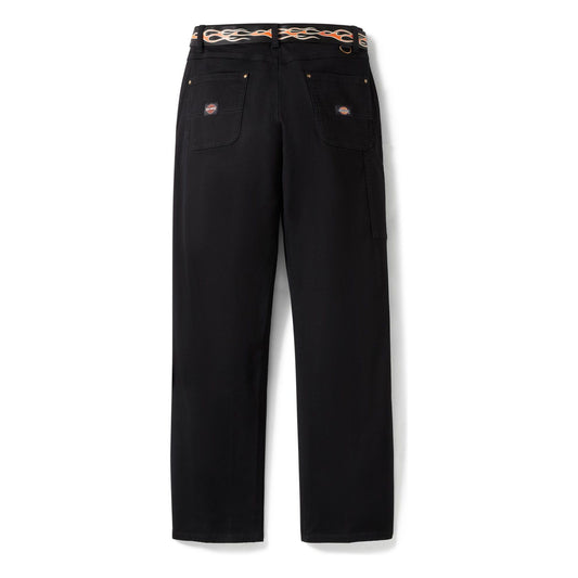 Dickies x H-D® Women's Flex Fit Double Pocket Carpenter Pant with Flame Belt-Anthracite