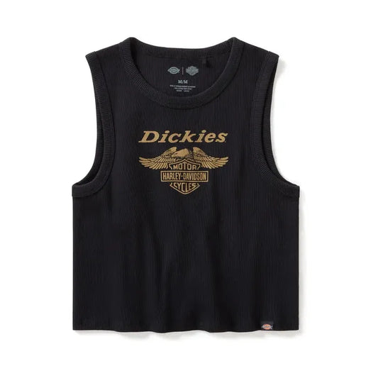 Dickies x H-D® Women's Racerback Cropped Eagle Tank - Anthracite