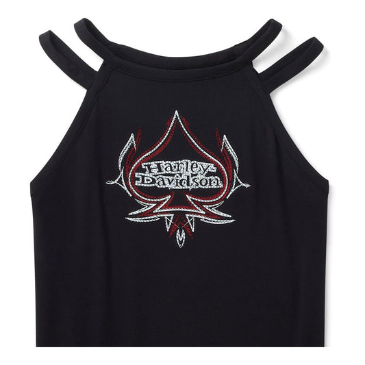 Harley-Davidson® Women's Bling Spades Strappy High Neck Tank