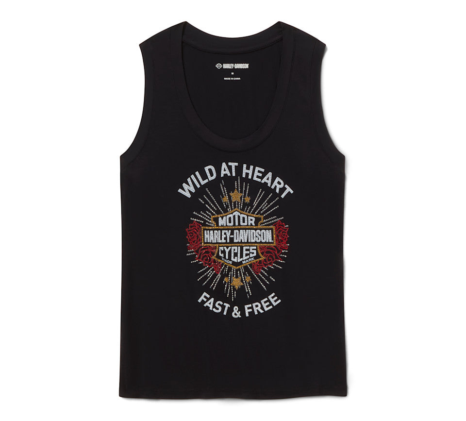 Harley-Davidson® Women's Bling Iron Rose Tank - Harley Black