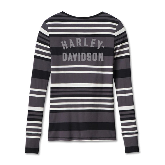 Harley-Davidson® Women's Forever Fierce Stripe Henley  - Black Beauty