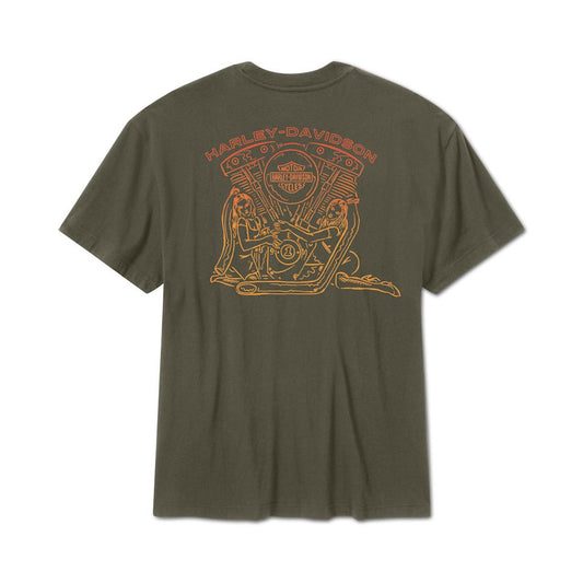 Harley-Davidson® Men's H-D Engine Twins Short Sleeve Tee-Grape Leaf
