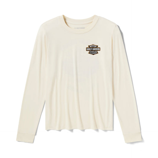 Harley-Davidson® Women's Bling Iron Rose Long Sleeve Top - Birch