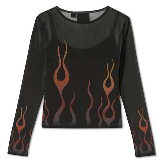 Harley-Davidson® Women's Flames For Days Mesh Top - Harley Black