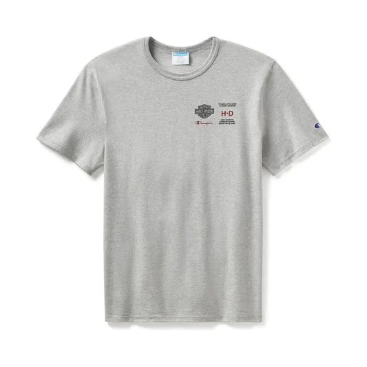 Harley-Davidson® Champion x Harley-Davidson Fanatic Tee - Grey Heather & Scarlet