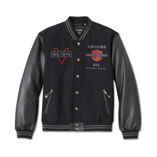 Harley-Davidson® Men's V-Twin Varsity Leather Jacket