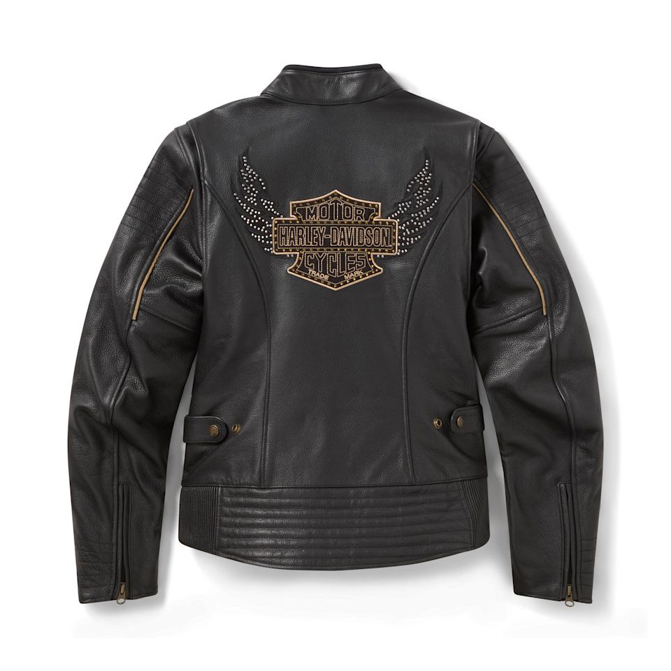 Harley-Davidson® Women's Winged Bling Leather Riding Jacket