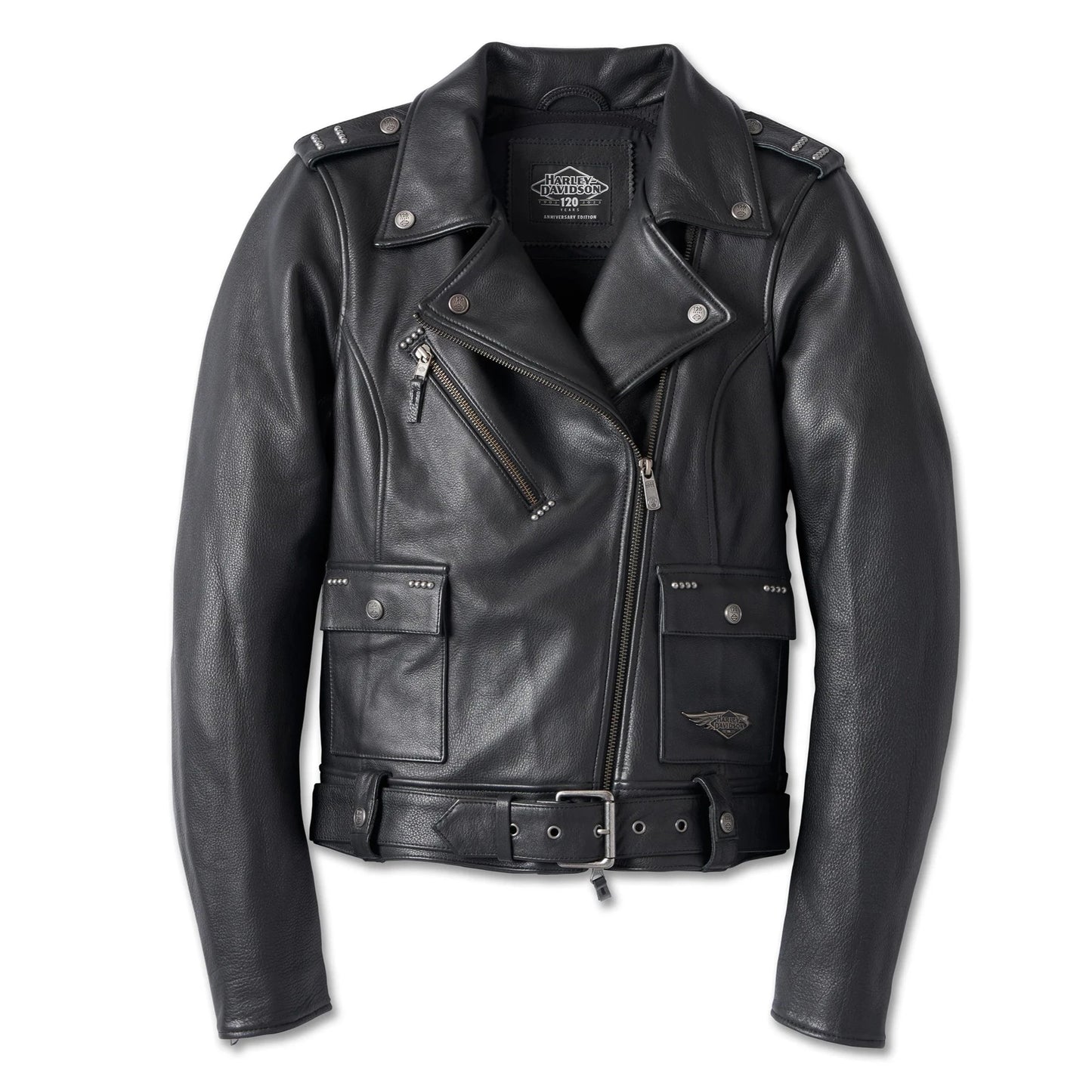 Harley-Davidson® Women's 120th Anniversary Cycle Queen Leather Biker Jacket