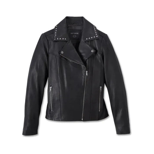 Women's Classic Eagle Studded Leather Jacket
